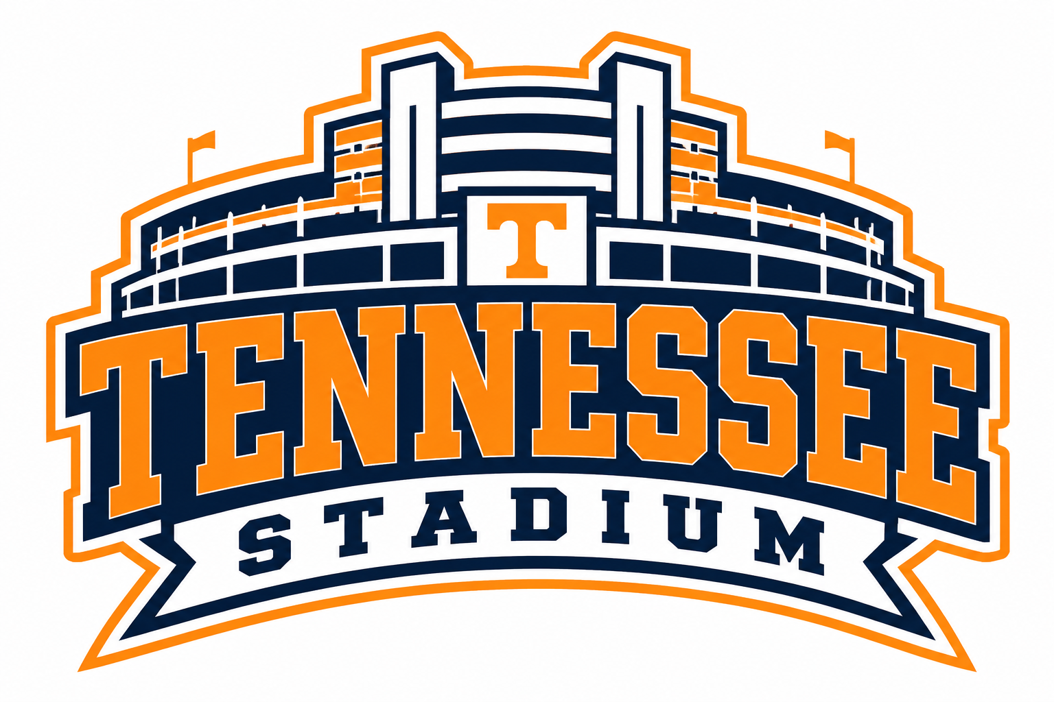 Tennessee Stadium Orange and Navy Graphic Wall Art