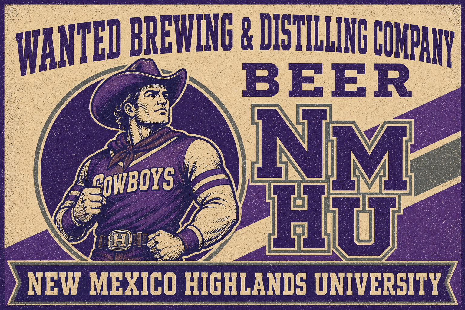 New Mexico Highlands University Cowboy Beer Wall Art