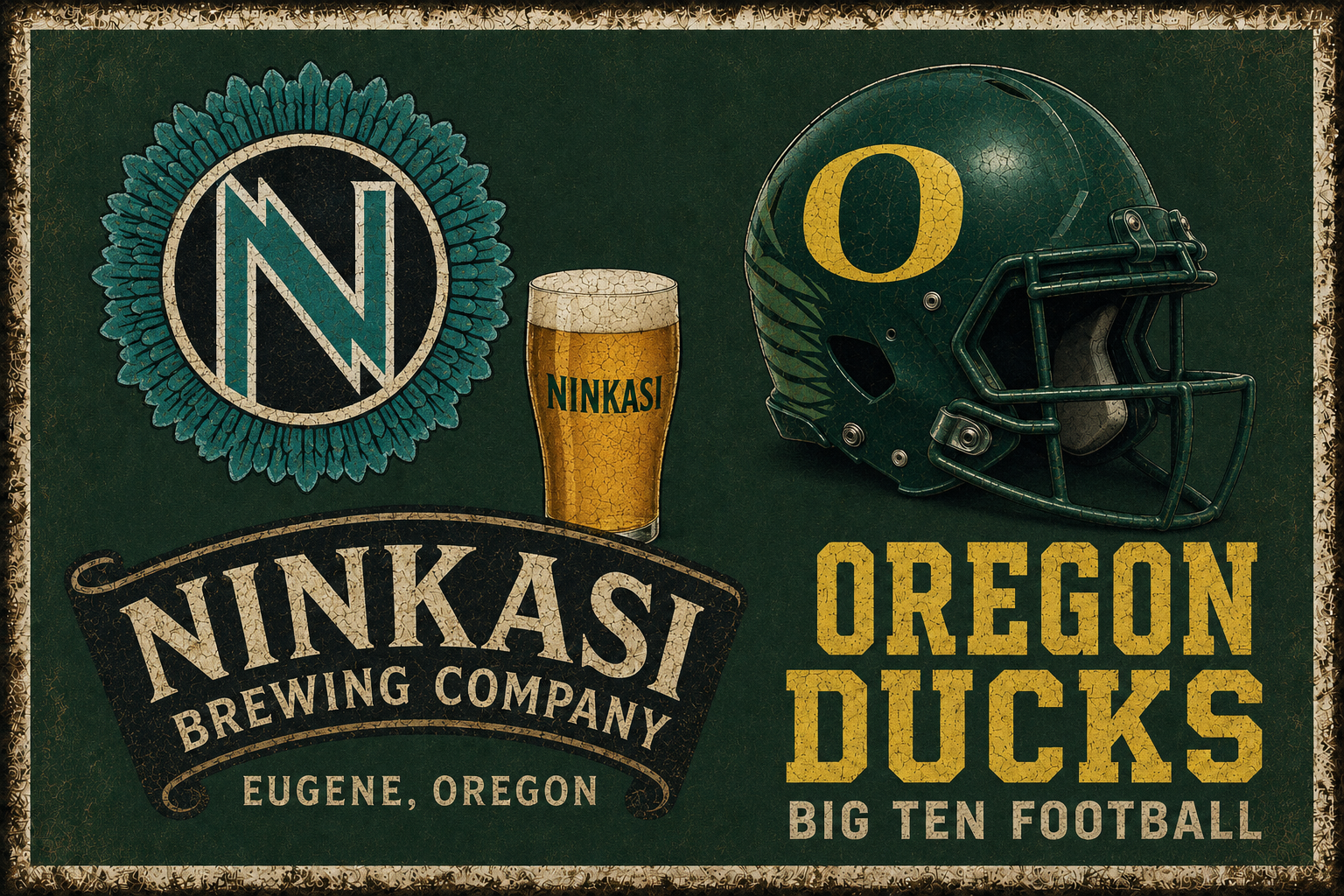 Ninkasi Brewing Oregon Ducks Big Ten Football Wall Art