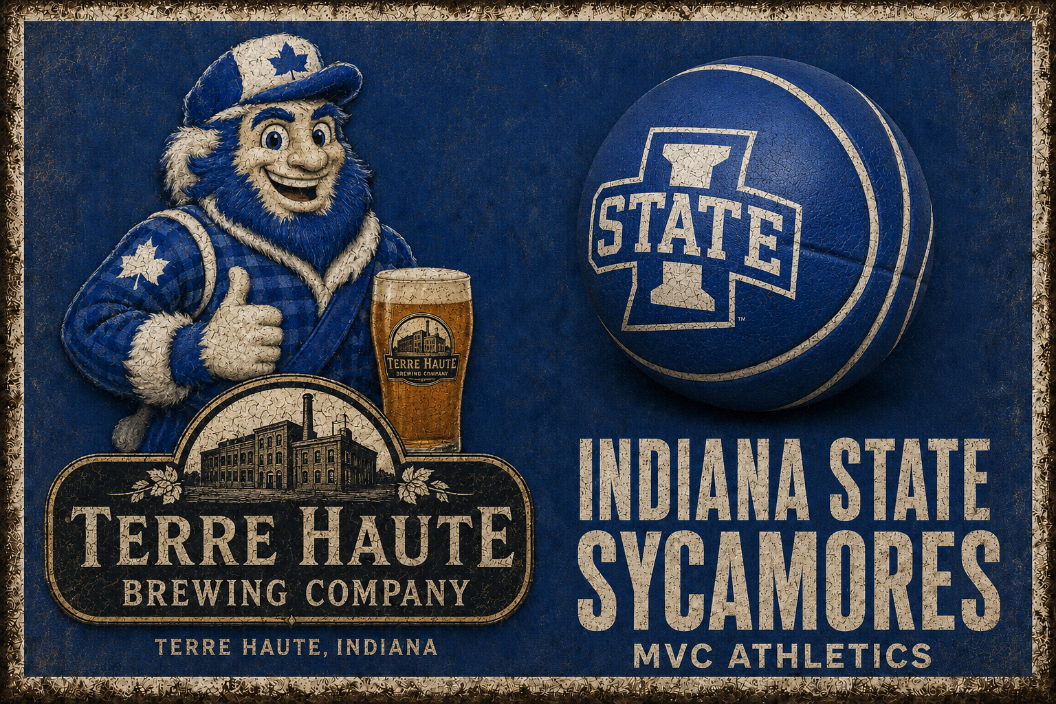 Vintage-Style Indiana State Sycamores Terre Haute Poster