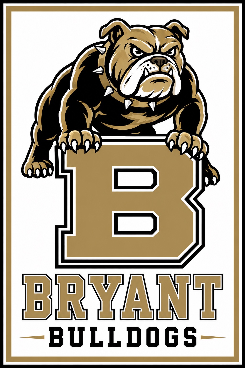 Bryant Bulldogs Bulldog B Printed Wall Art