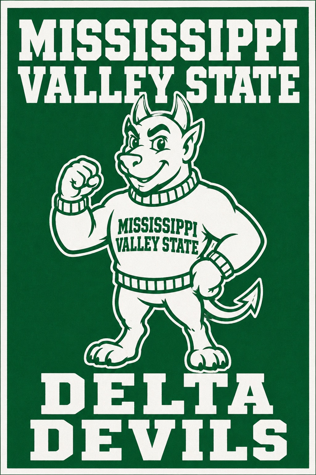 Mississippi Valley State Delta Devils Mascot Wall Art