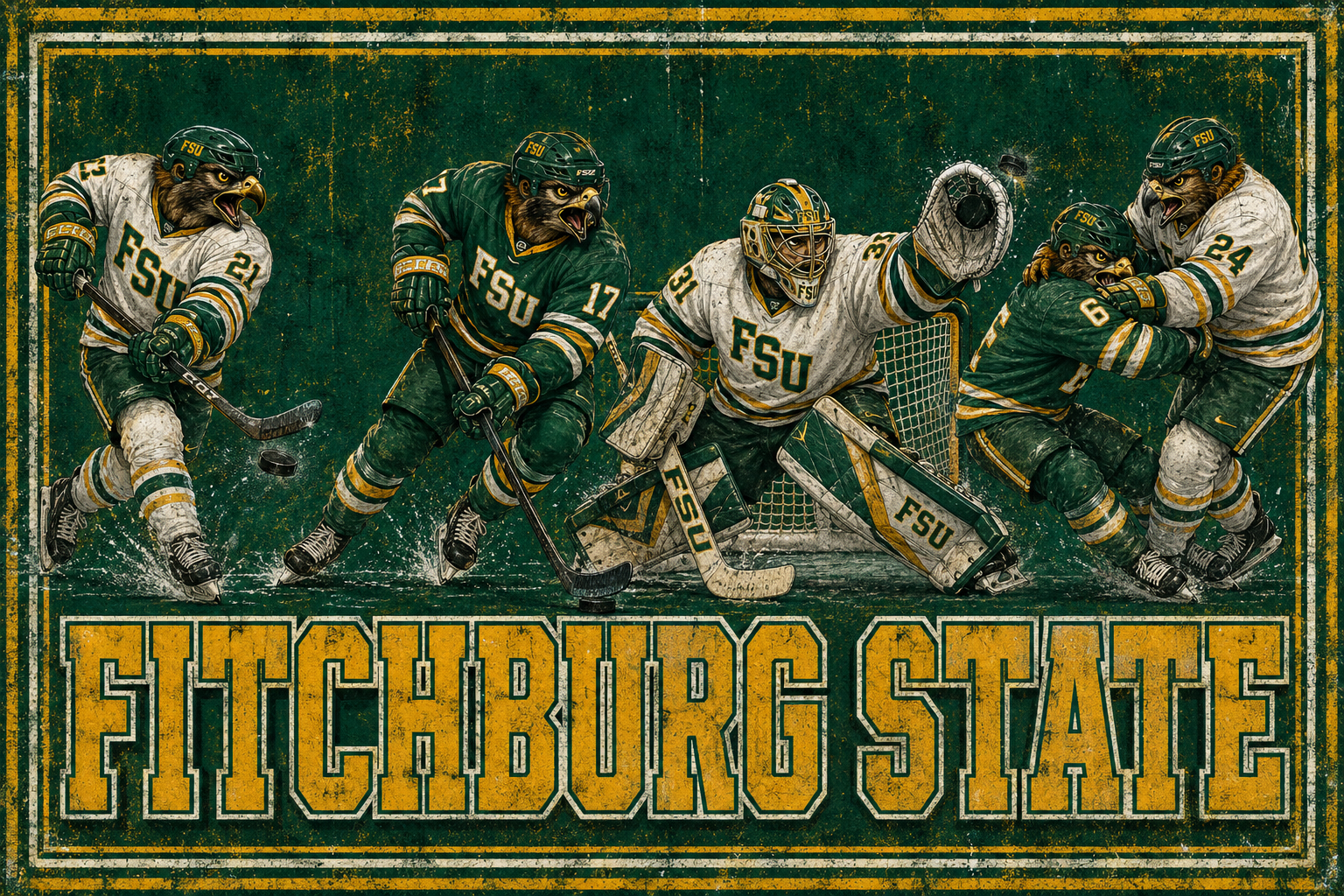 Florida State Hockey Vintage-Style Team Wall Art