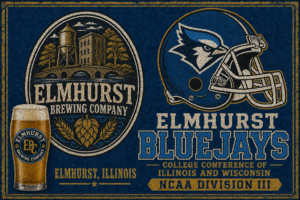 Elmhurs​t Bluejays Vintage-Style Brewing Poster
