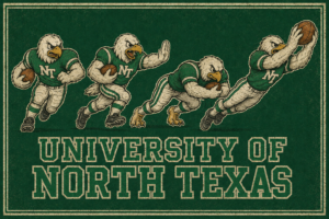 University of North Texas Eagle Football Wall Art Print