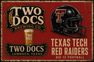 Two Docs Brewing Co. Texas Tech Red Raiders Style Wall Art