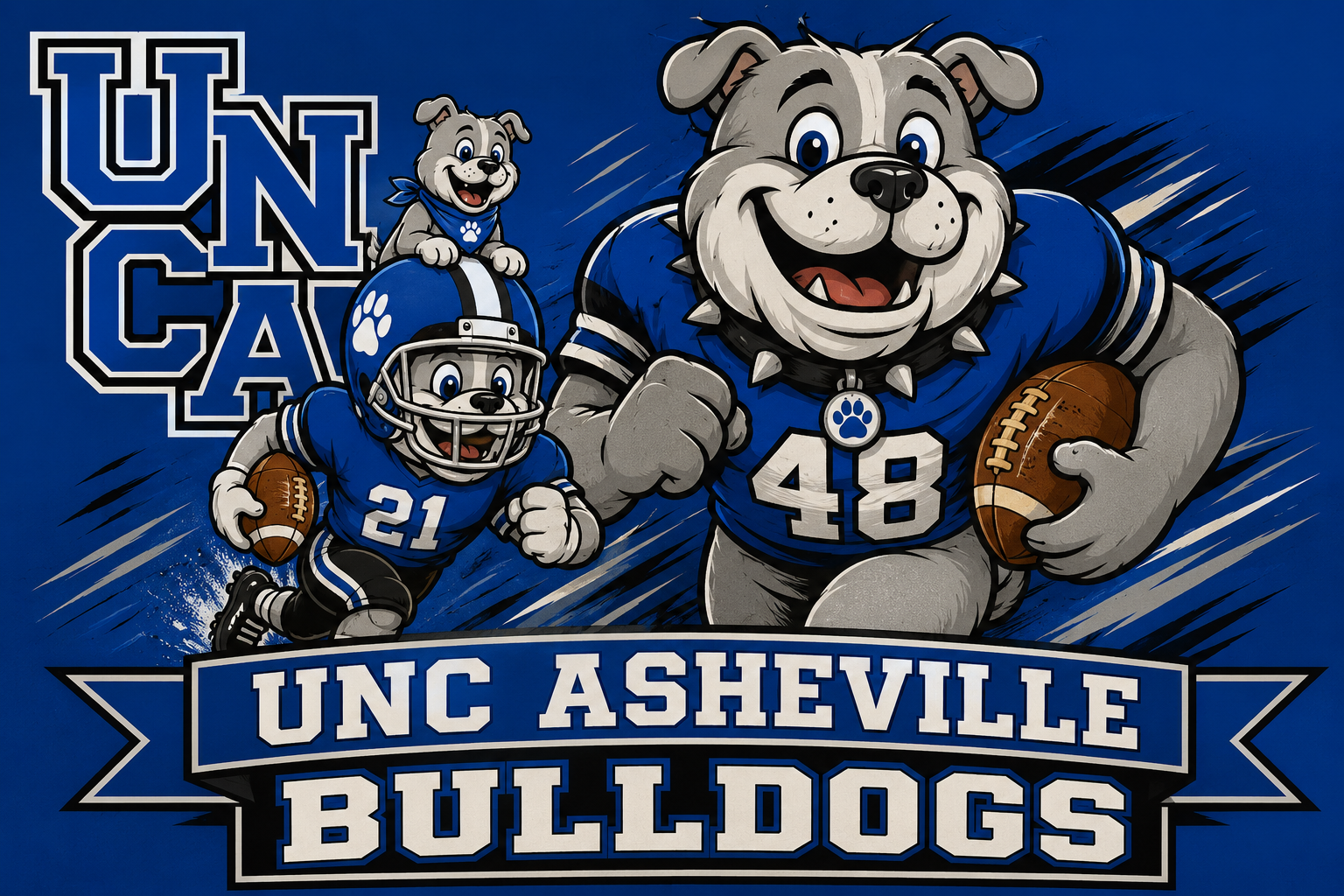 UNC Asheville Bulldogs Football Bulldog Artwork