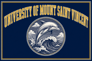University of Mount Saint Vincent Dolphin Navy Gold Wall Art
