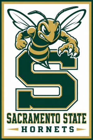 Sacramento State Hornets Green and Gold Wall Art Print
