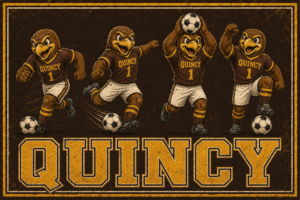 Quincy Eagle Soccer Mascot Vintage-Style Wall Art
