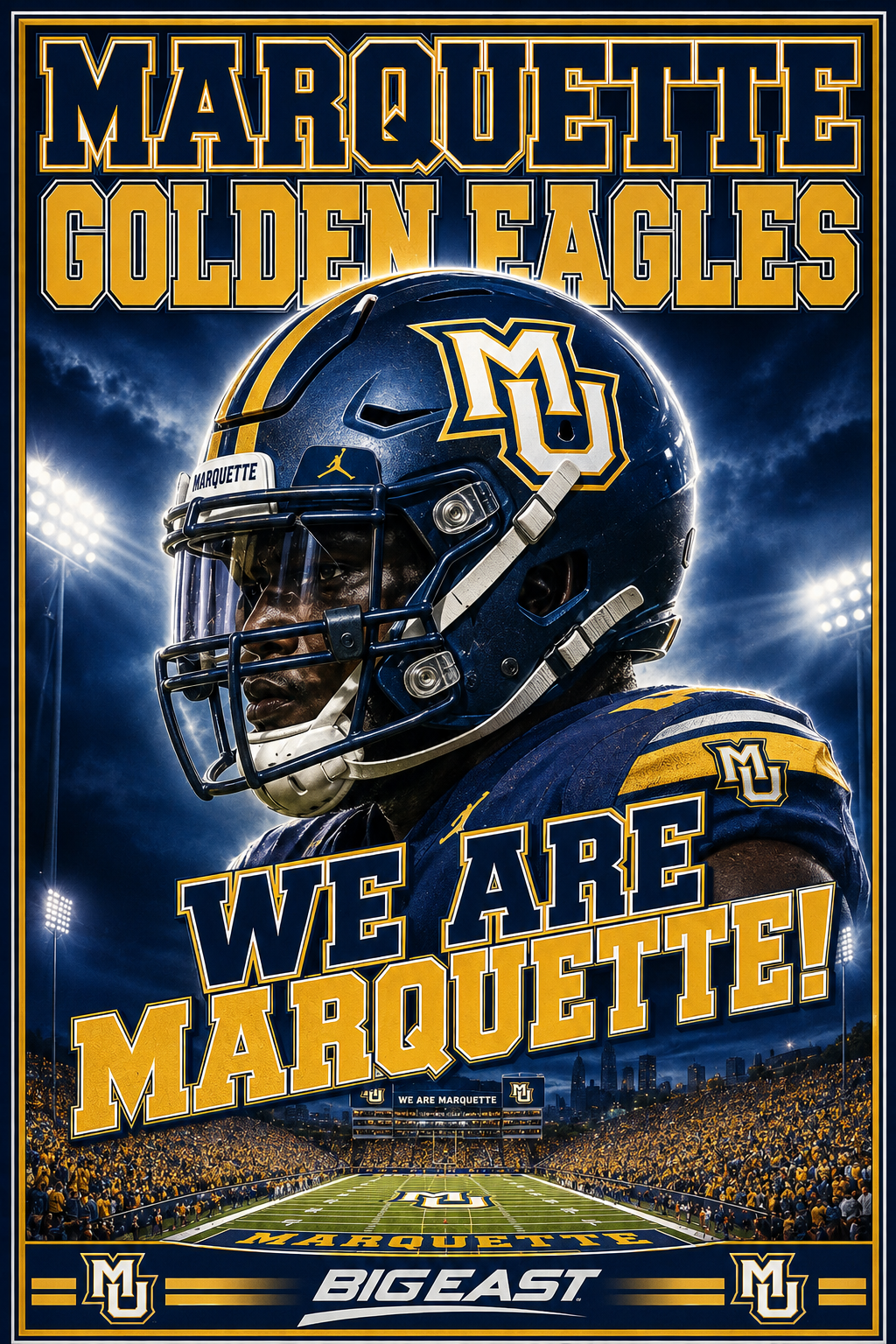 Marquette Golden Eagles Football Stadium Poster