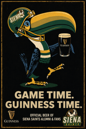 Siena Saints Bulldog Guinness Game Time Wall Art
