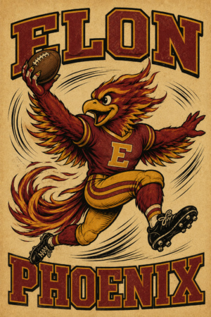 Elon Phoenix Eagle Football Vintage-Style Wall Art