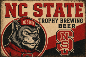 NC State Wolfpack Trophy Brewing Beer Vintage-Style Wall Art