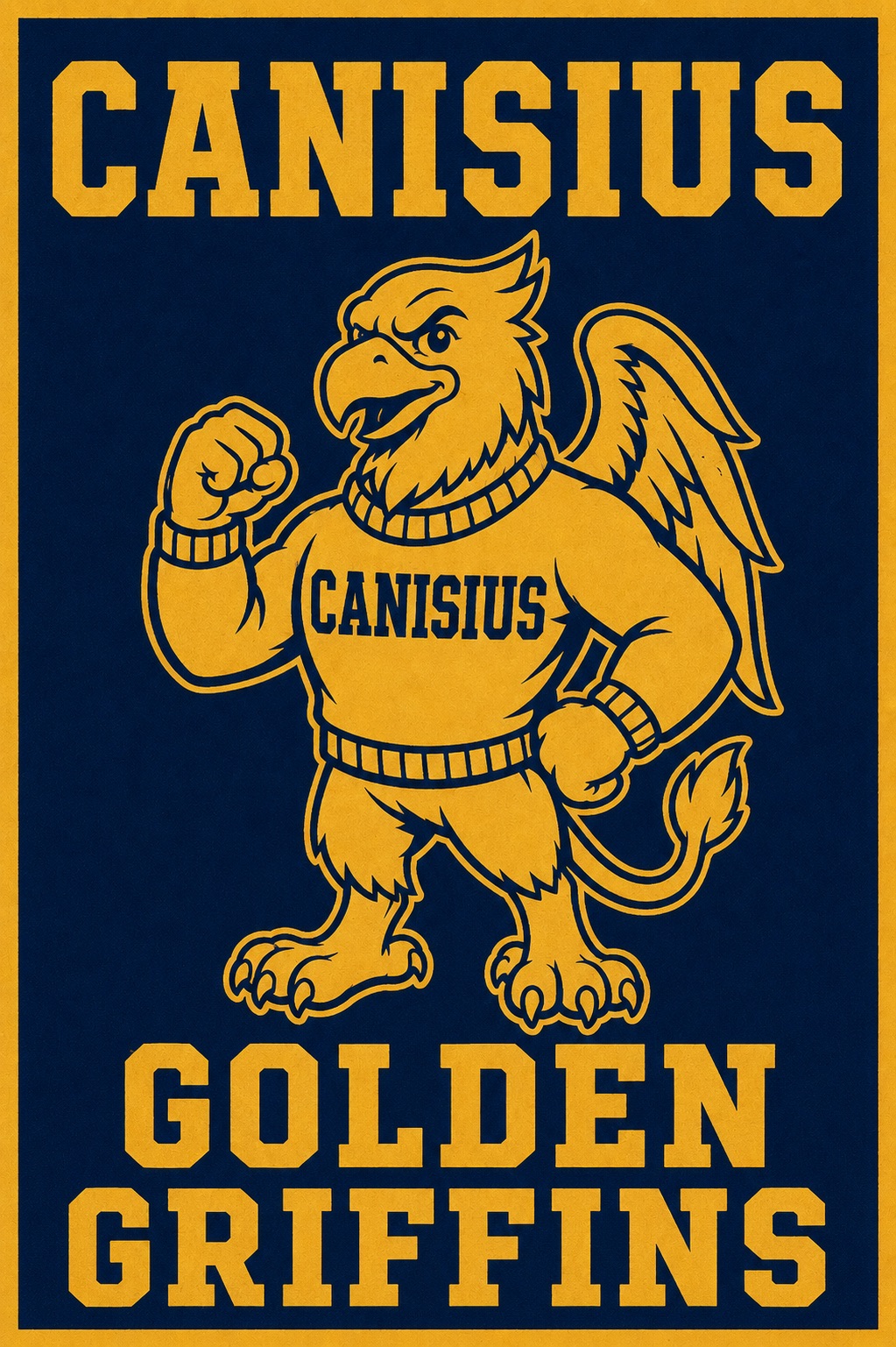 Canisius Golden Griffins Navy and Gold Mascot Wall Art