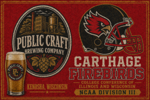 Public Craft Brewing Carthage Firebirds Vintage Style Wall Art