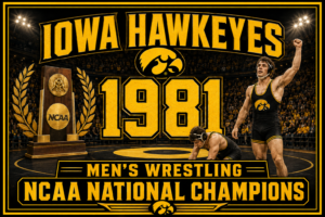 Iowa Hawkeyes 1981 Men's Wrestling Champions Wall Art