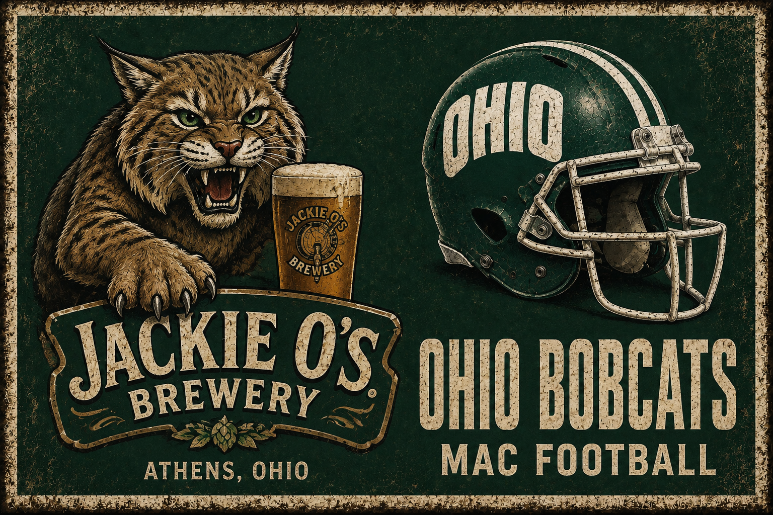 Jackie O’s Brewery Ohio Bobcats Mac Football Wall Art