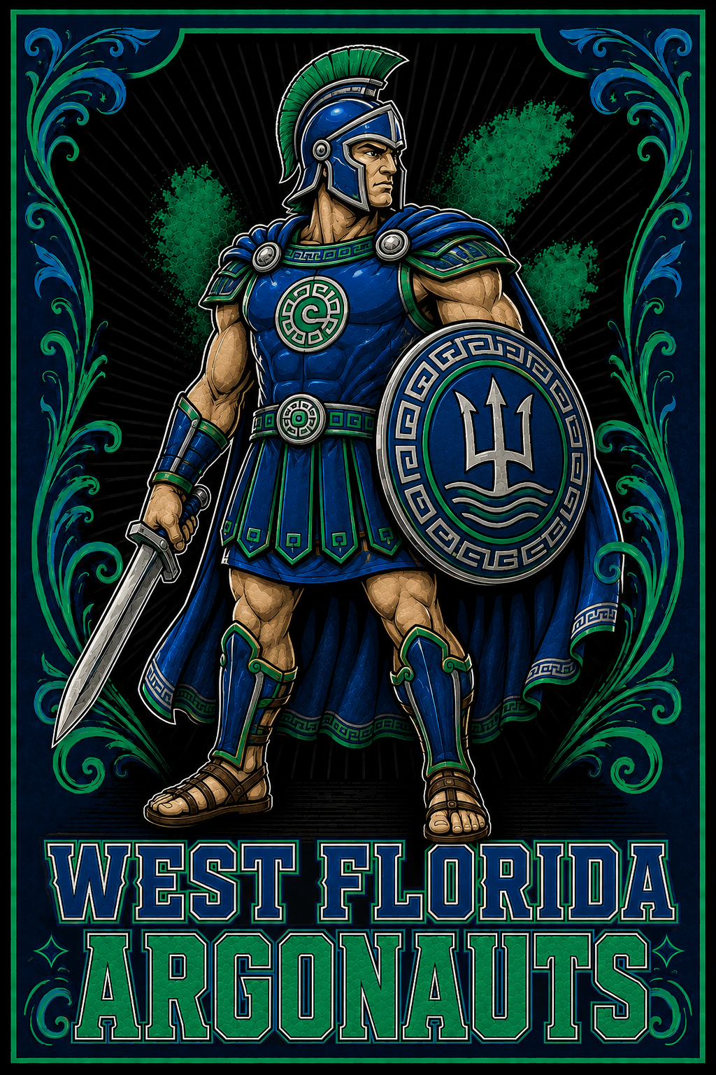 West Florida Argonauts Warrior Graphic Wall Art