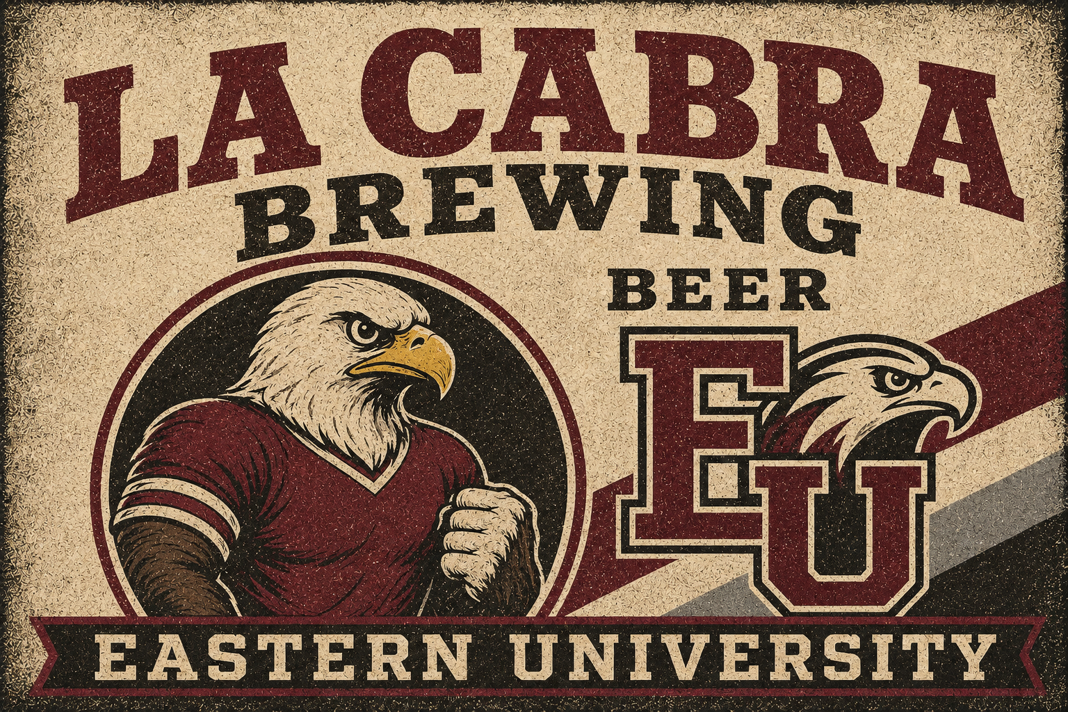 La Cabra Brewing Eastern University Eagle Wall Art