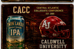 Caldwell University CAC Beer and Football Wall Sign