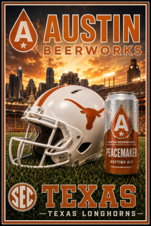 Austin Beerworks Texas Longhorns Football Poster