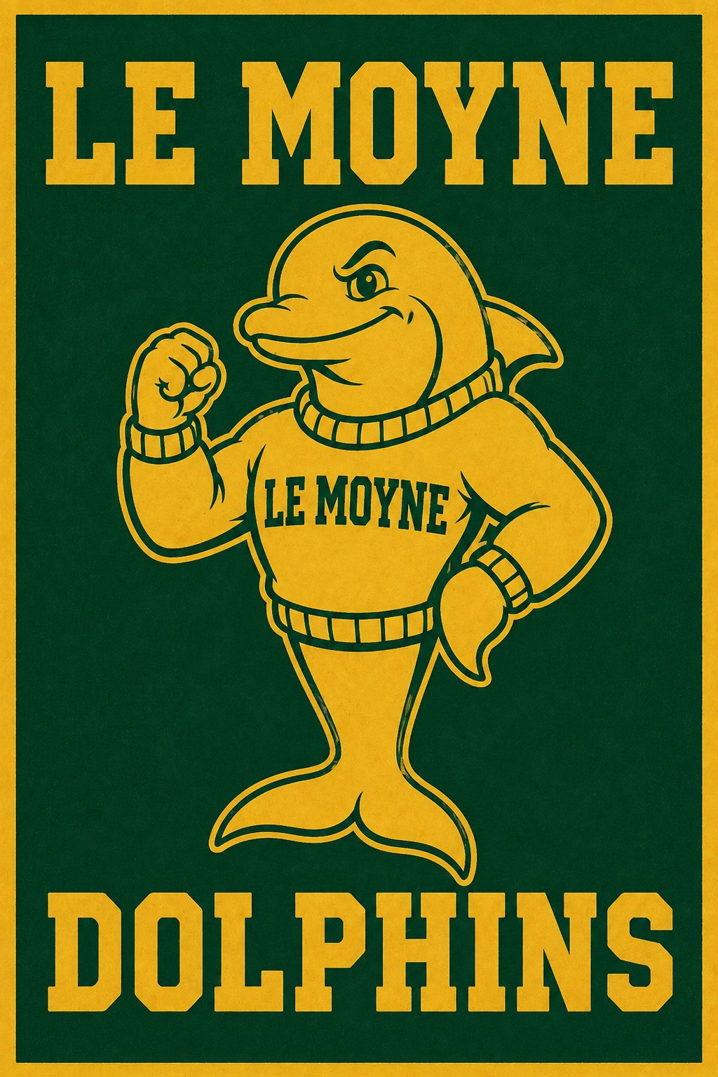 Le Moyne Dolphins Vintage-Style Mascot Wall Art
