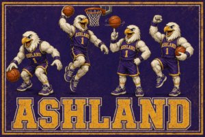 Ashland Eagles Basketball Team Vintage-Style Wall Art