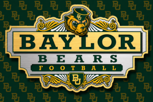 Baylor Bears Football Ornate Green and Gold Wall Art
