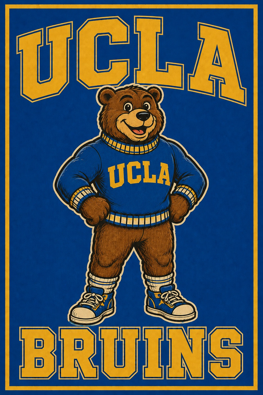 UCLA Bruins Bear Blue and Gold Printed Wall Art