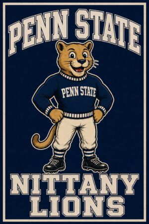 Penn State Nittany Lions Vintage-Style Lion Poster