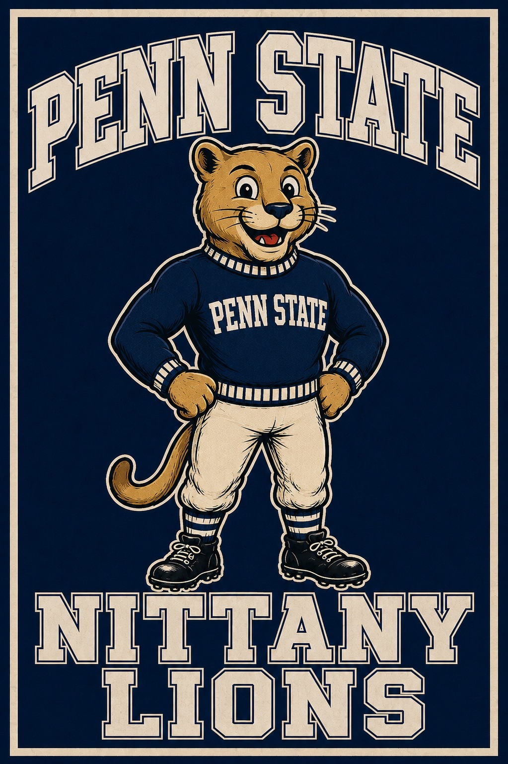 Penn State Nittany Lions Vintage-Style Lion Poster