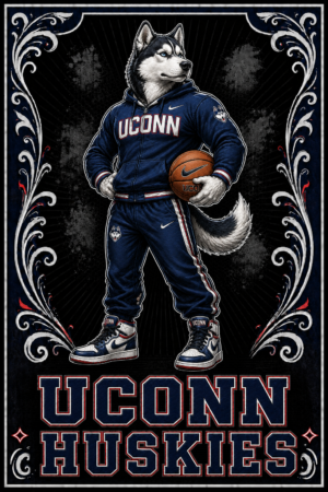 UConn Huskies Husky Basketball Poster Design