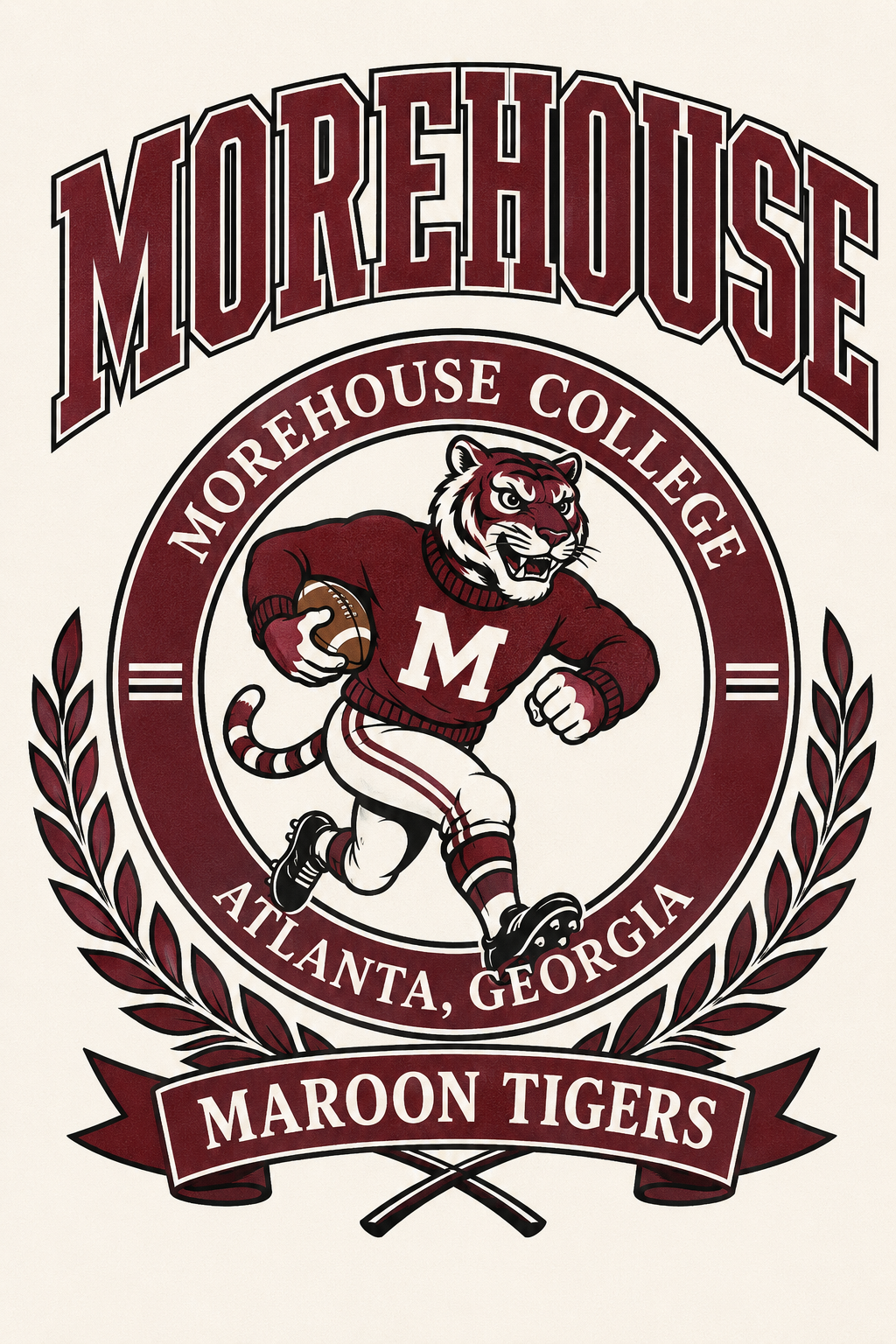 Morehouse College Maroon Tigers Vintage-Style Graphic