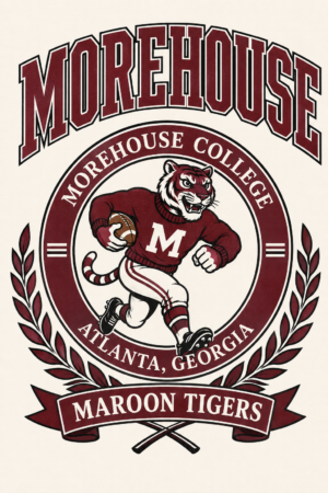 Morehouse College Maroon Tigers Vintage-Style Tiger Graphic