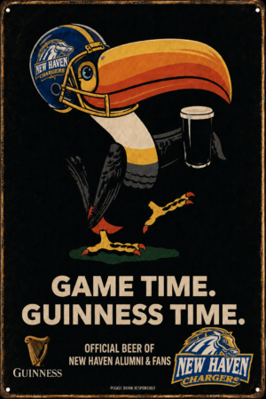 New Haven Chargers Guinness Football Wall Sign