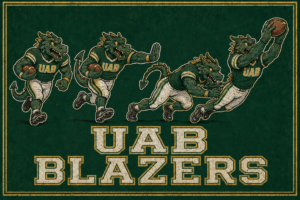 UAB Blazers Dragon Football Vintage-Style Wall Art