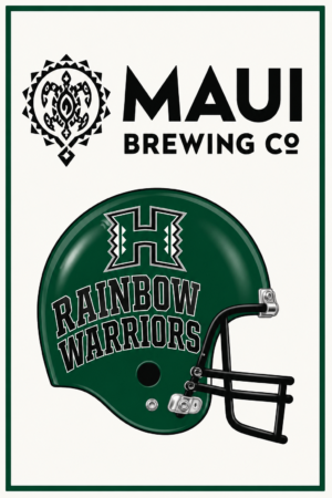 Maui Brewing Co Rainbow Warriors Helmet Wall Art