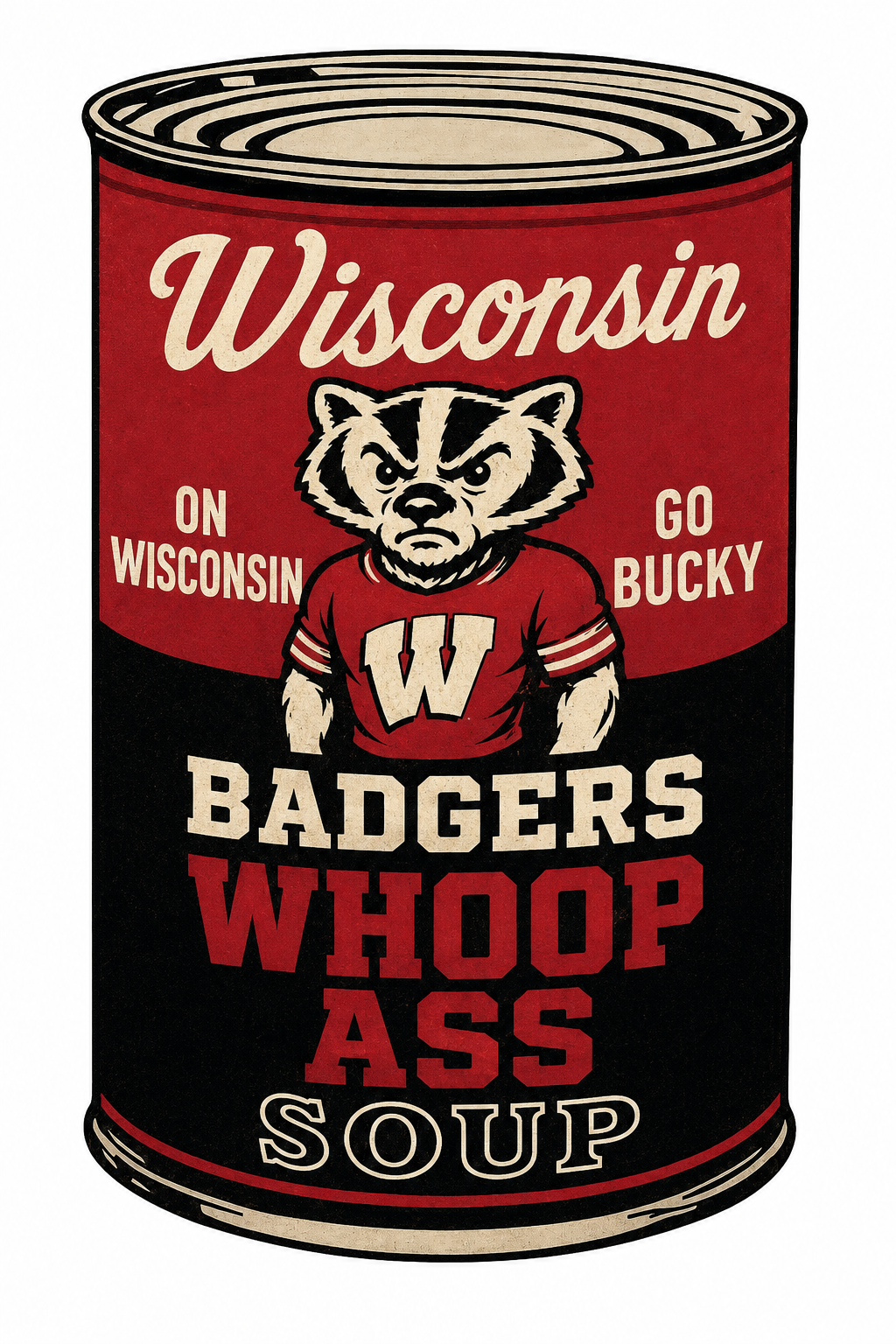 Wisconsin Badgers Whoop Ass Soup Vintage-Style Sign