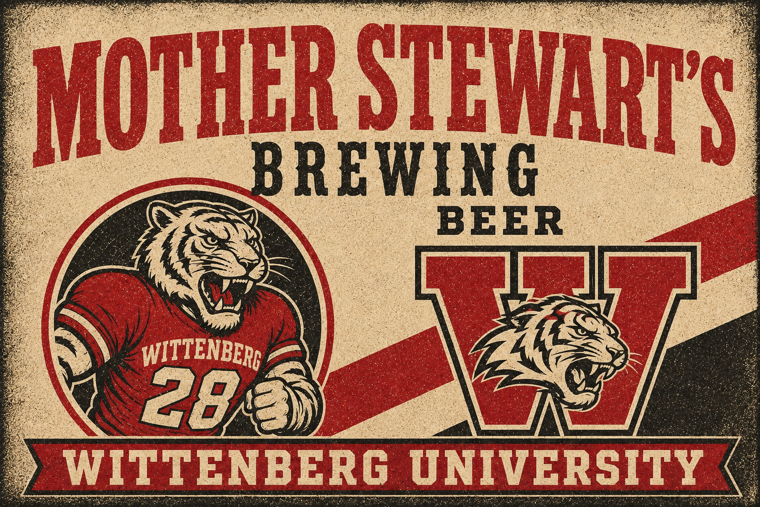 Wittenberg University Tigers Brewing Beer Vintage-Style Wall Art