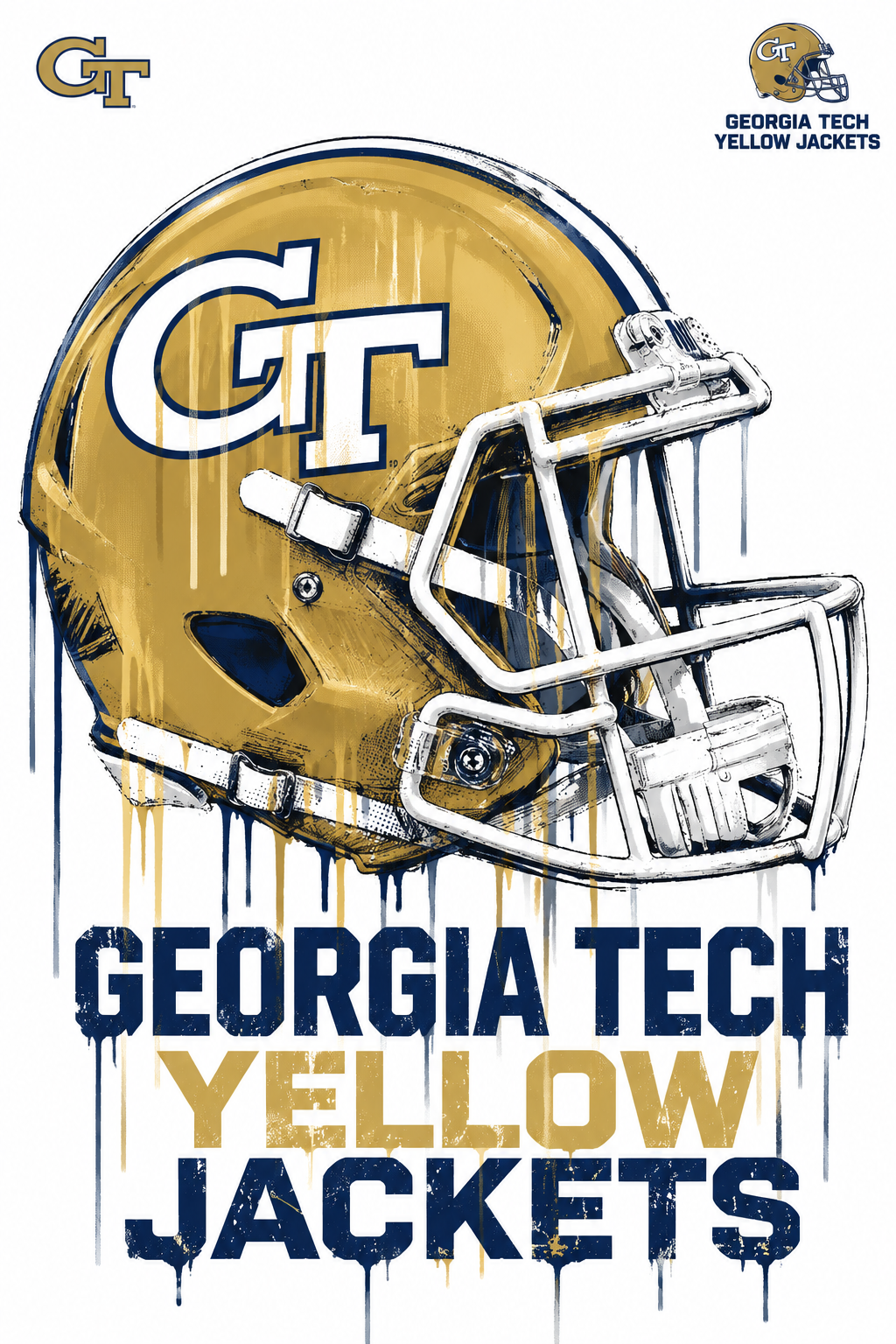 Georgia Tech Yellow Jackets Helmet Graphic Wall Art
