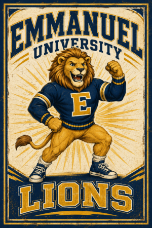 Emmanus University Lions Vintage-Style Lion Wall Art