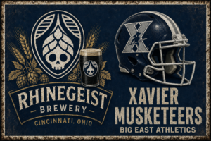 Rhinegeist Brewery & Xavier Musketeers Vintage-Style Wall Art