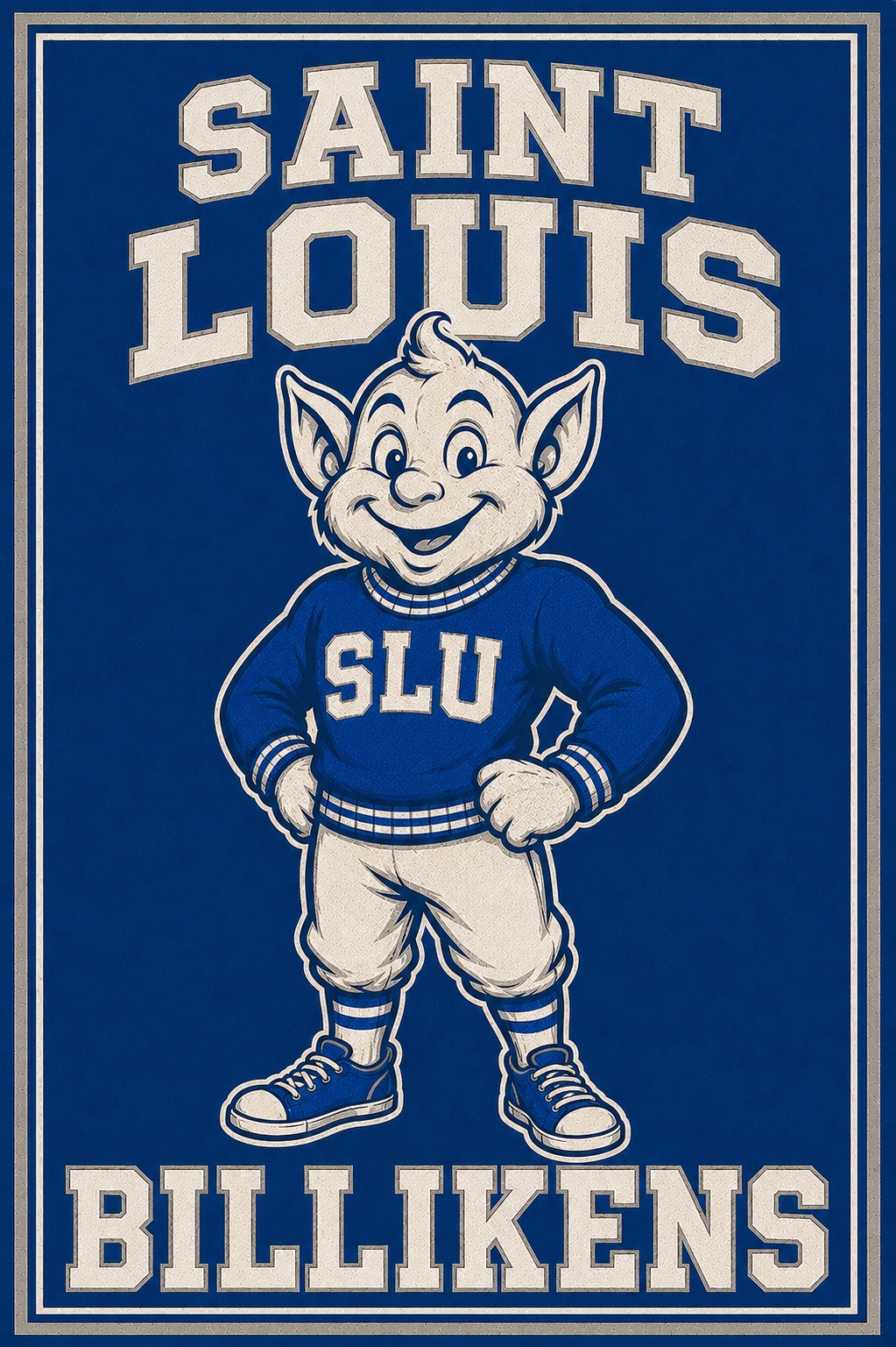 Saint Louis Billikens Blue Mascot Wall Art