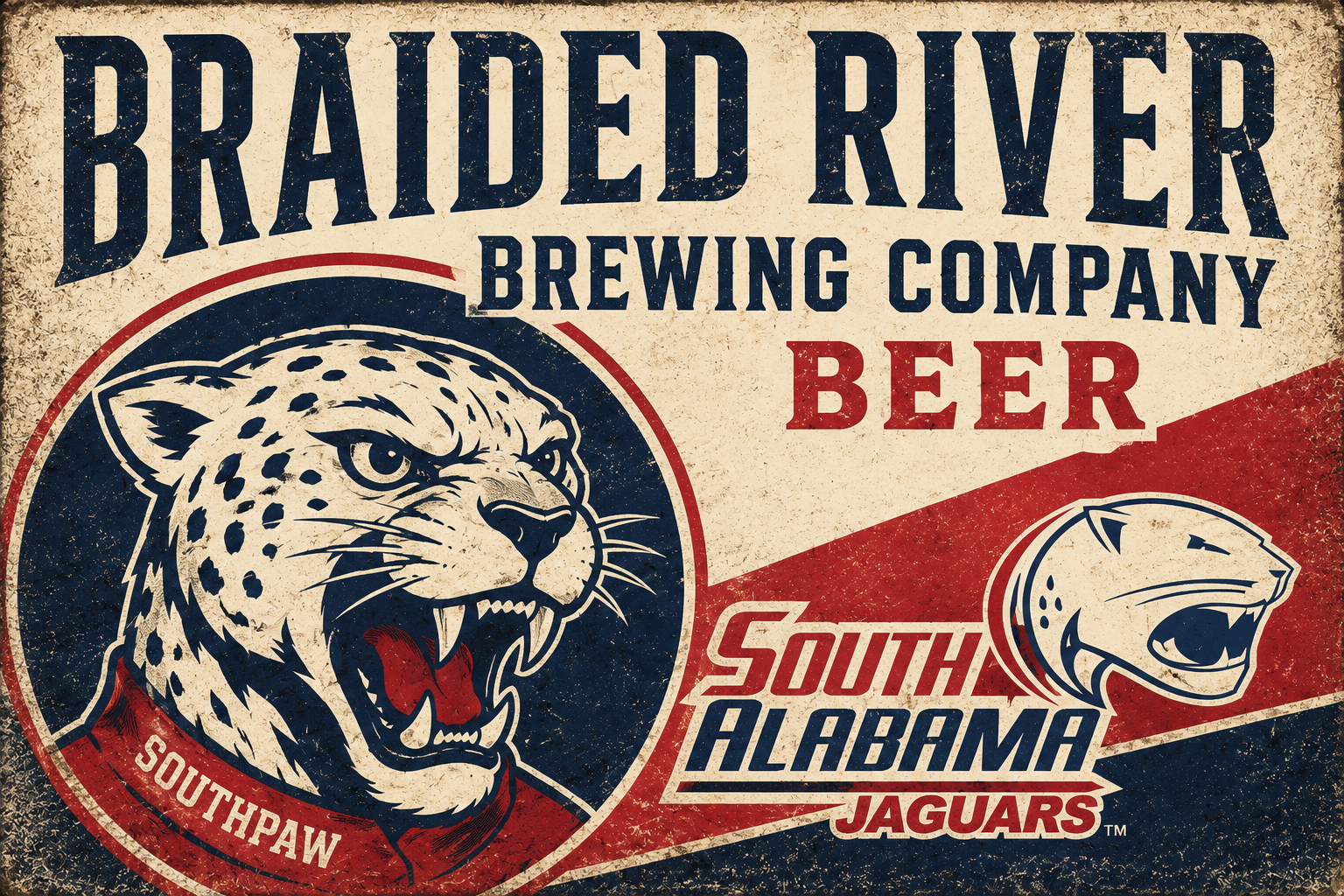 Braided River Brewing Company South Alabama Jaguars Wall Art