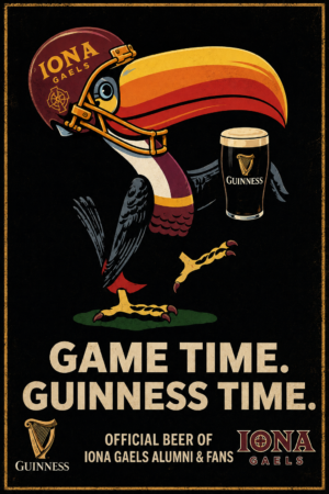 Iona Gaels Guinness-Themed Game Time Wall Art
