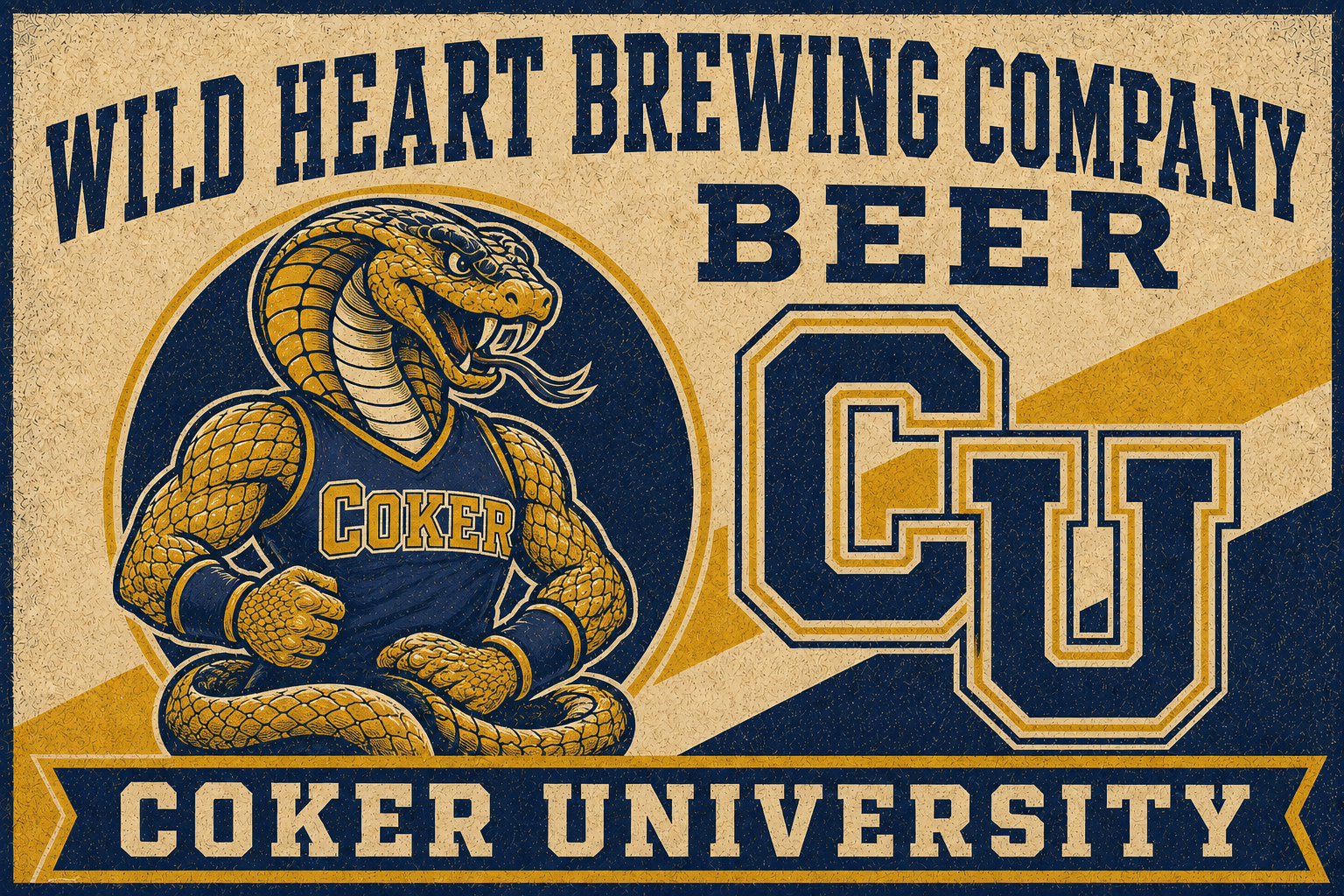 Wild Heart Brewing Company Beer Coker University Snake Wall Art
