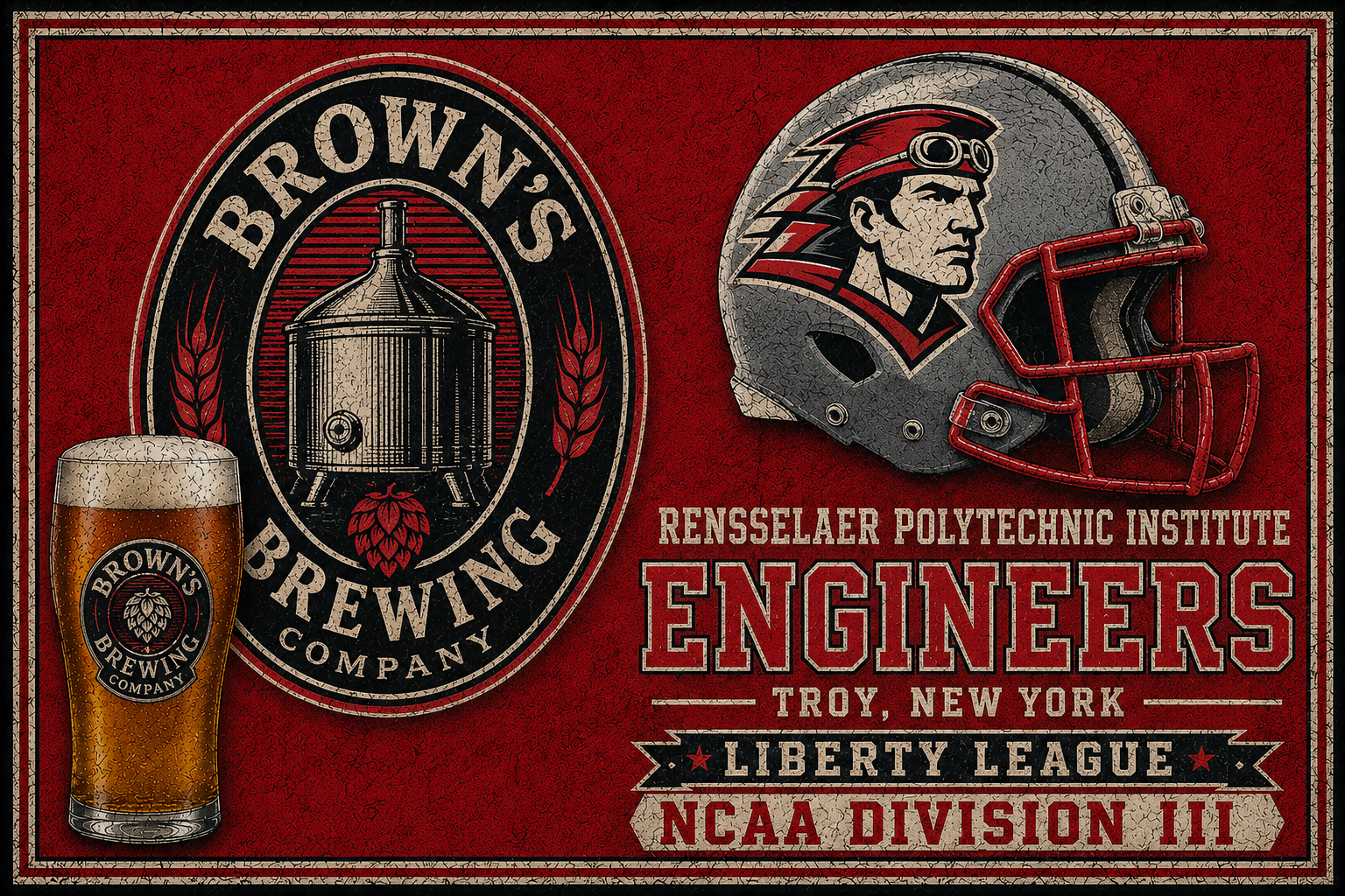 Rensselaer Engineers Liberty League Vintage-Style Wall Art