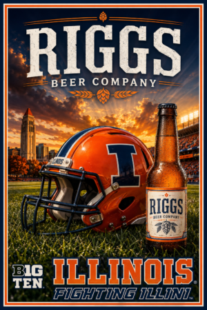RIGGS Beer Company Illinois Football Poster-Style Wall Art