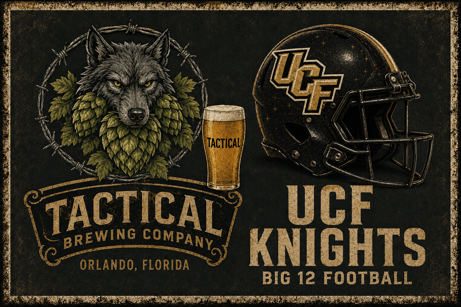Tactical Brewing UCF Knights Football Wolf Wall Art